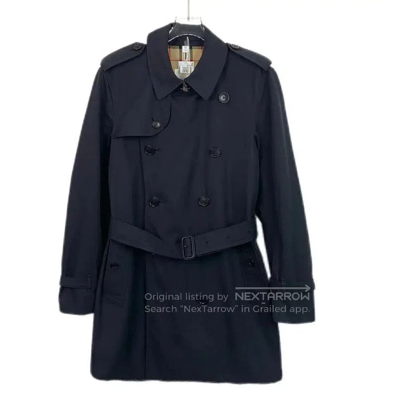 Burberry Burberry Men's Dark Blue Cotton Trench Coat. Size US S / EU 44-46 / 1 - 1 Thumbnail