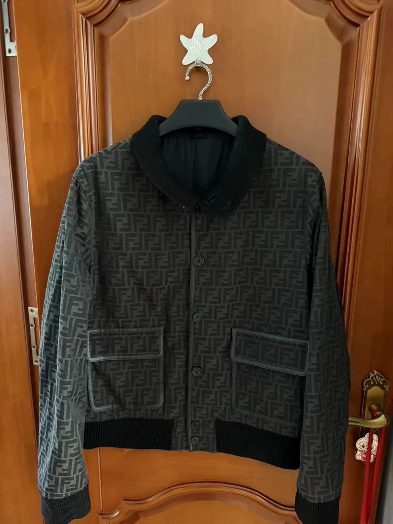 Fendi Fendi Black FF Patterned Bomber Jacket-yf Size US XL / EU 56 / 4 - 1 Thumbnail