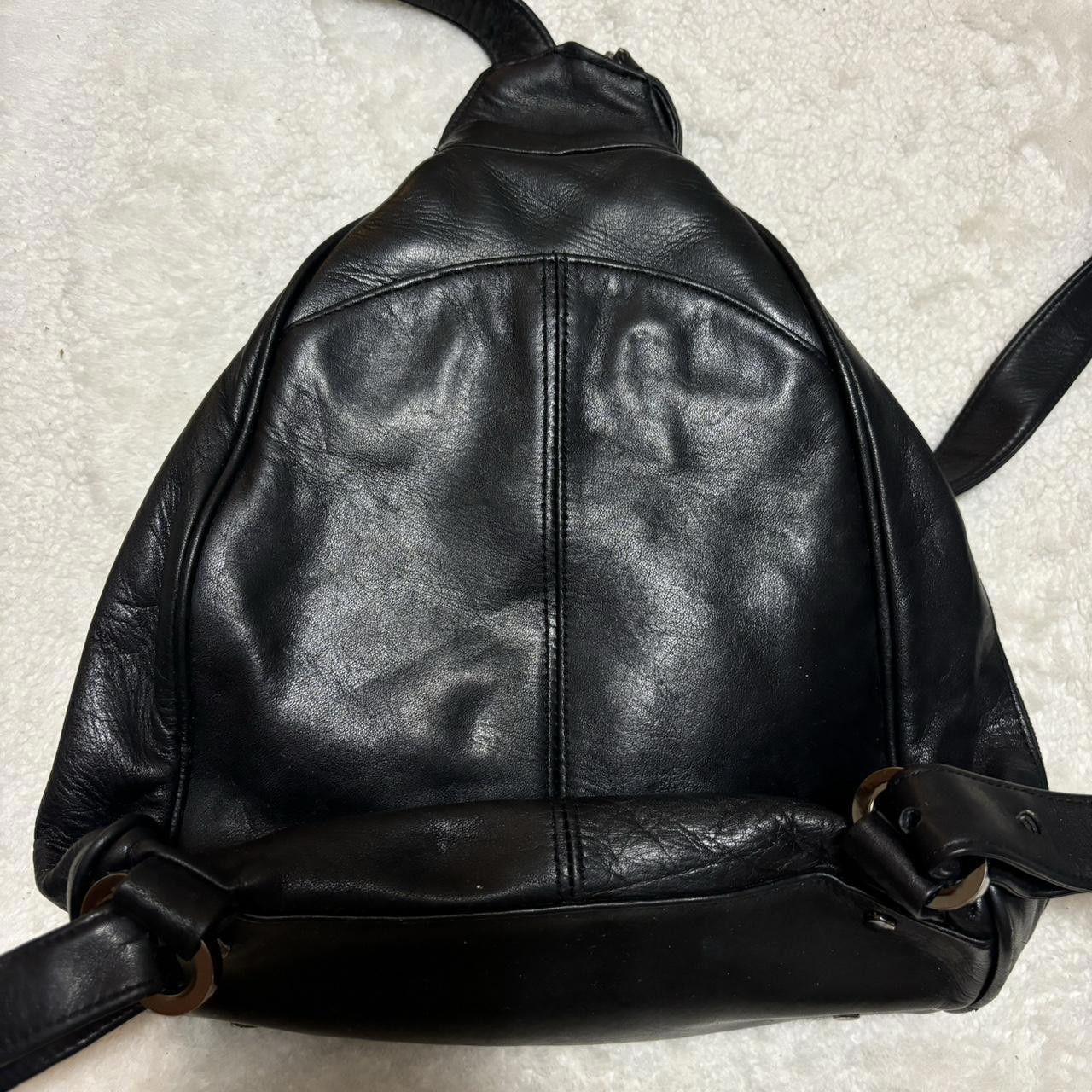 Designer Vintage Y2k Perlina Black Leather Bag Backpack Size ONE SIZE - 6 Thumbnail