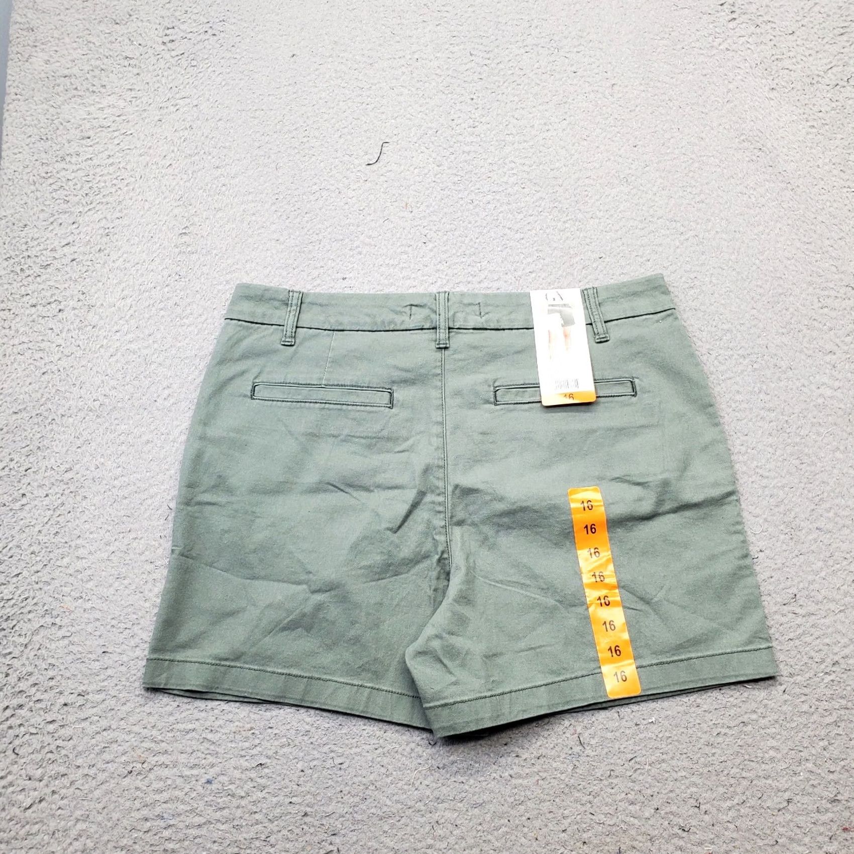 Gloria Vanderbilt Gloria Vanderbilt Chino Shorts Womens 16 Green Breathable High Rise Summer Cotton Slim Relaxed Size 38" / US 16 / IT 52 - 2 Thumbnail