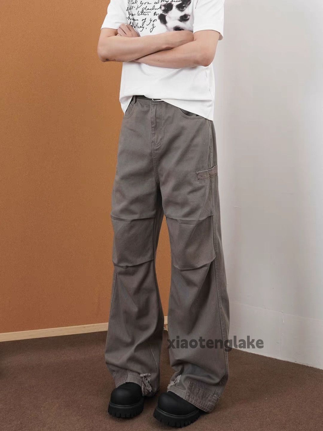Designer × Japanese Brand × Vintage utility workwear carpenter pleated flared cargo pants Size US 34 / EU 50 - 4 Thumbnail
