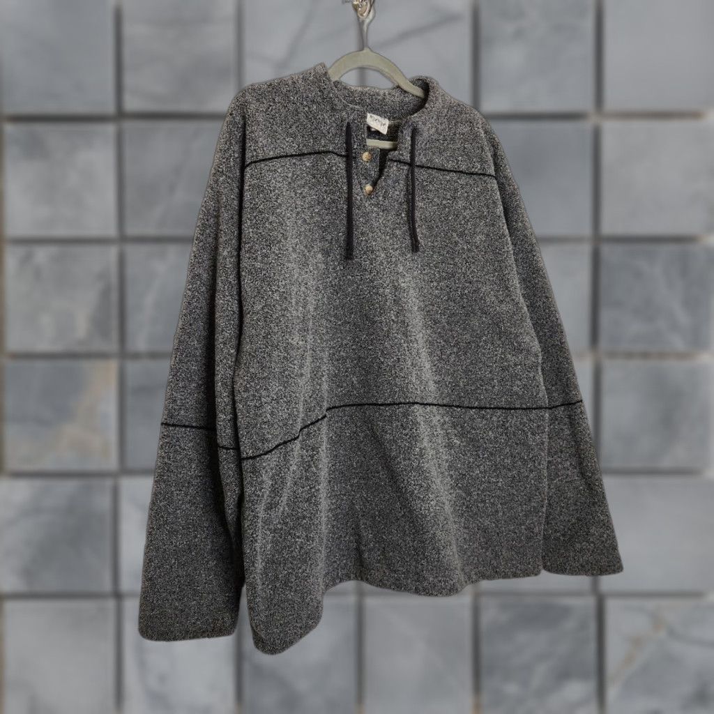 Vintage VINTAGE 90s Hip Hop Fleece Sweatshirt Button Diport XL Gray Streetwear Size US XL / EU 56 / 4 - 1 Thumbnail