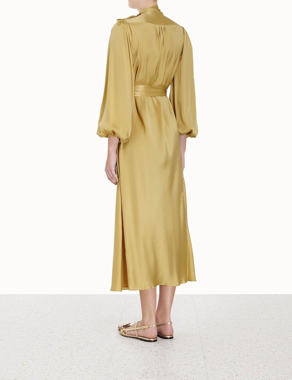 Zimmermann oc11z0425 Silk Billow Dress in Mustard Size XL / US 12-14 / IT 48-50 - 4 Thumbnail