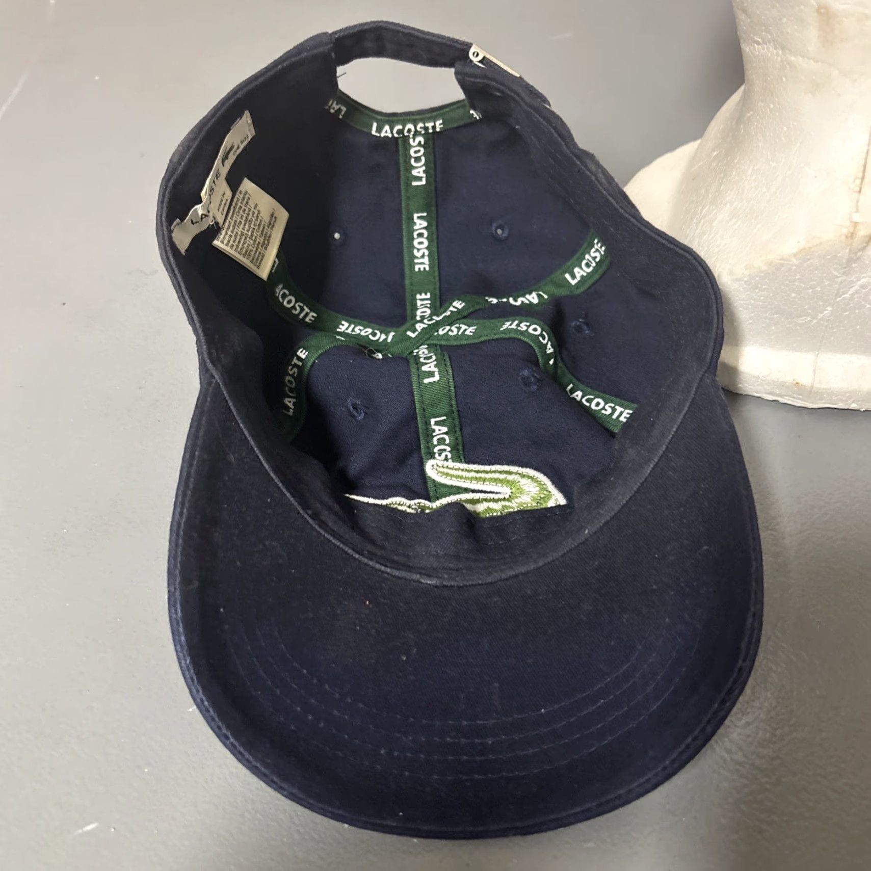 Lacoste Lacoste Hat Unisex Blue Adjustable Cotton Strapback Cap Large Croc Logo Preppy Hat Mens One Size Sideways Size ONE SIZE - 7 Thumbnail