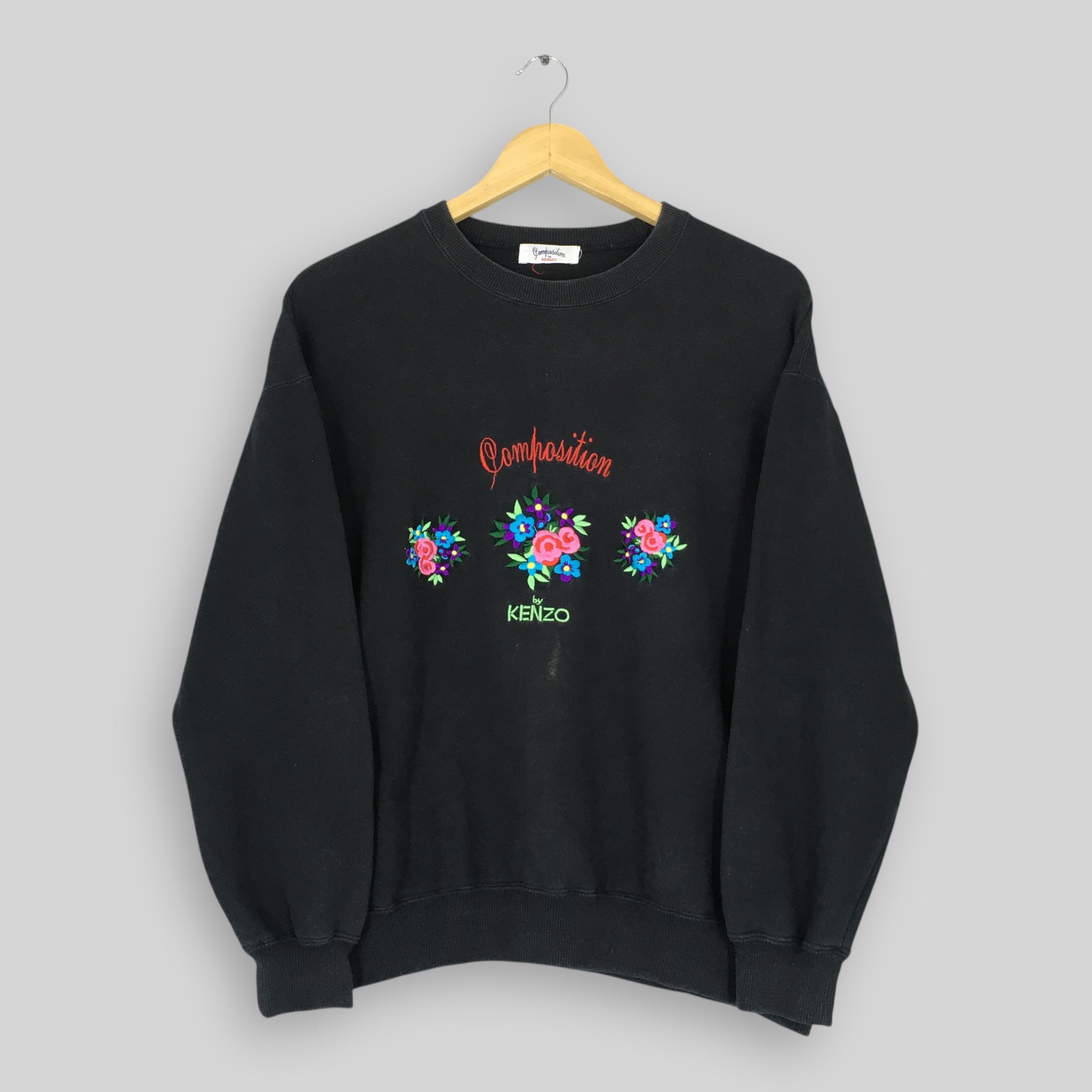 Kenzo Vintage Composition by Kenzo Black Sweatshirt Large Size US L / EU 52-54 / 3 - 1 Thumbnail