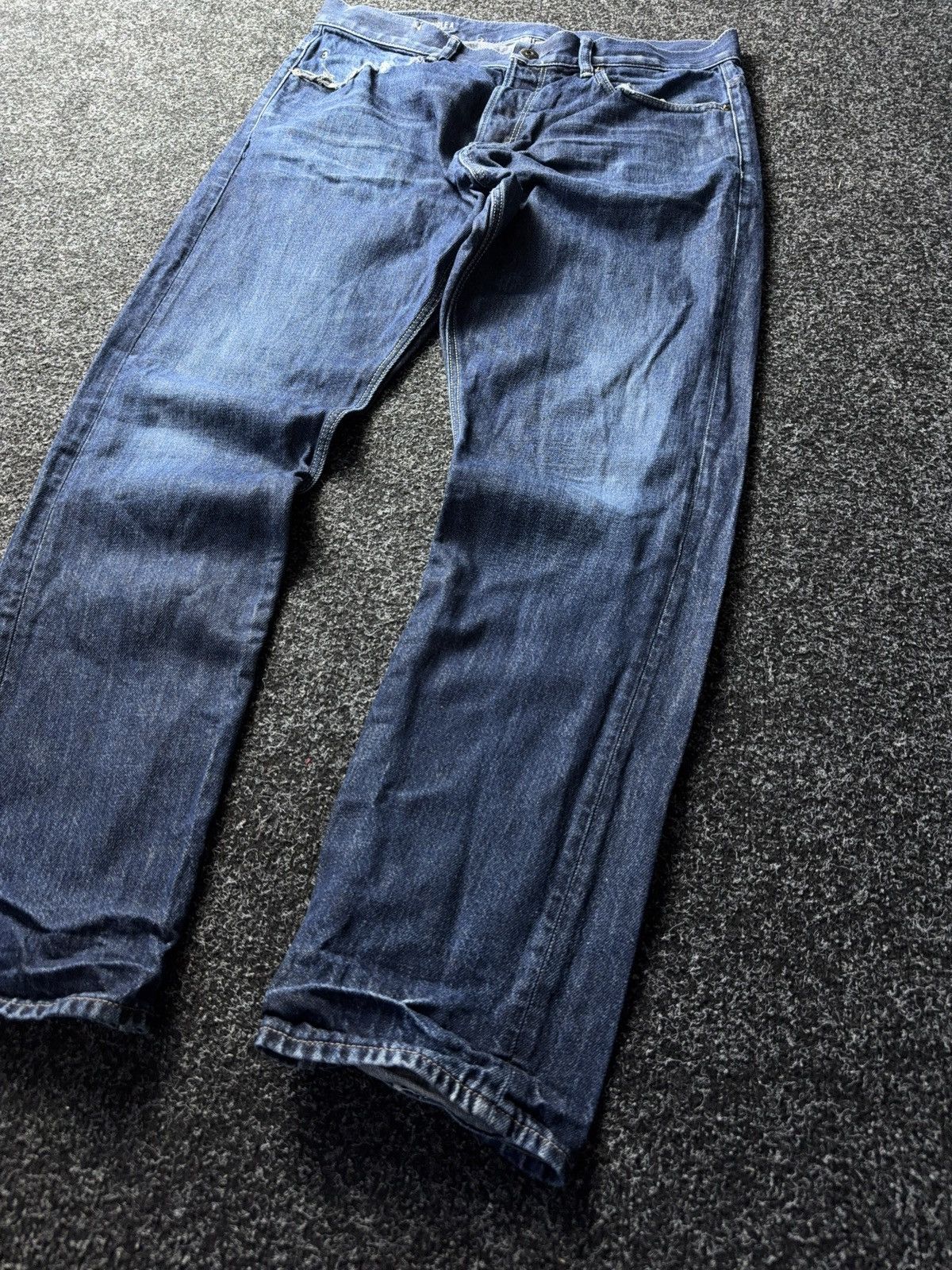 G-Star 00s Y2K G-Star RAW 3301 Straight Jeans Vintage Wash Size US 35 - 3 Thumbnail