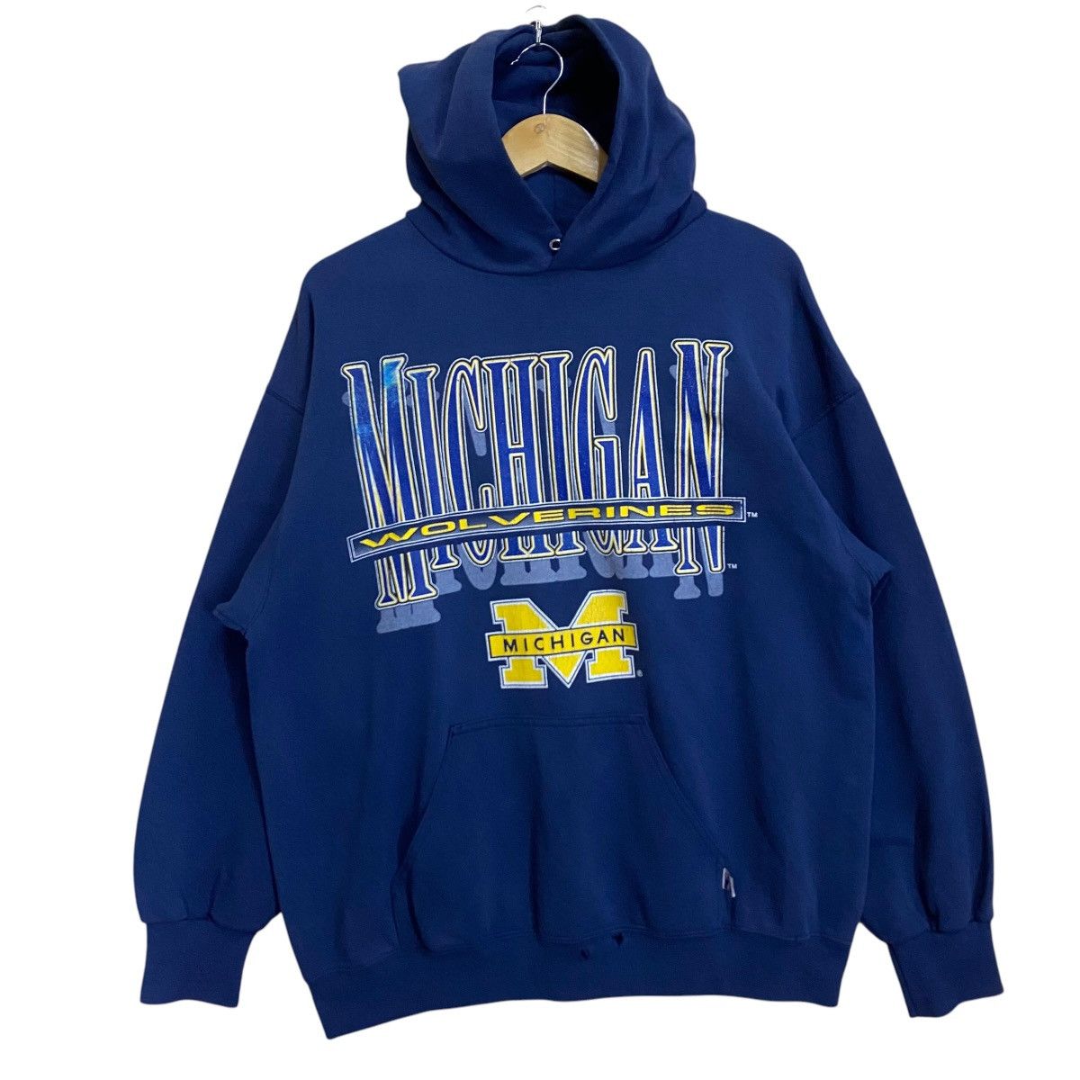 NFL Vintage 90s Michigan Wolverines Big Logo Crewneck Hoodie Size US L / EU 52-54 / 3 - 1 Thumbnail