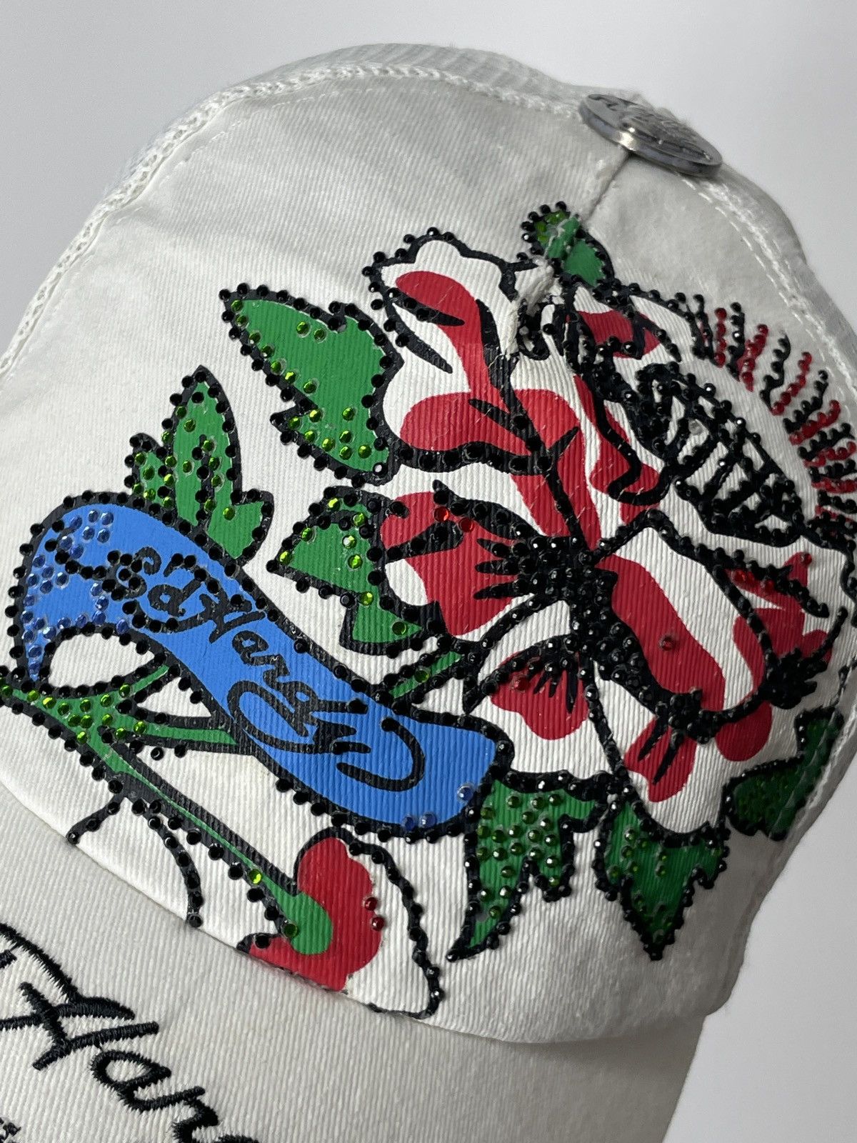 Ed Hardy × Vintage Vintage Ed Hardy rose Cap y2k Size ONE SIZE - 6 Thumbnail