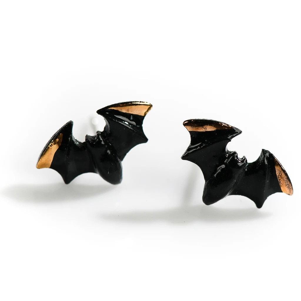 Jewelry Small Bat Stud Earrings Ceramic Ear Gift For Her Size ONE SIZE - 1 Preview