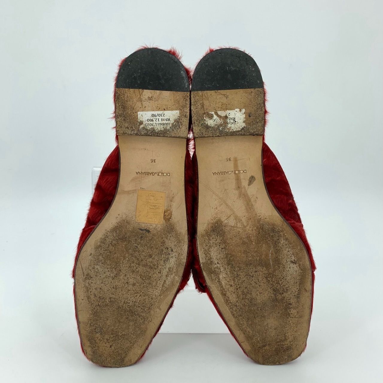 Dolce & Gabbana Dolce & Gabbana Red Fur Mule Slides With Jeweled Buckle Size US 6 / IT 36 - 8 Thumbnail