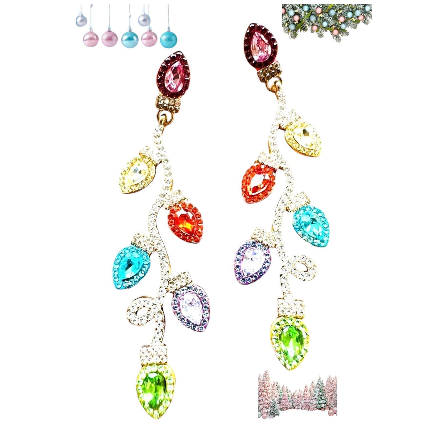 Handmade Christmas Bulb Earrings Pierced Posts New Festive Cruise Dis Size ONE SIZE - 4 Thumbnail