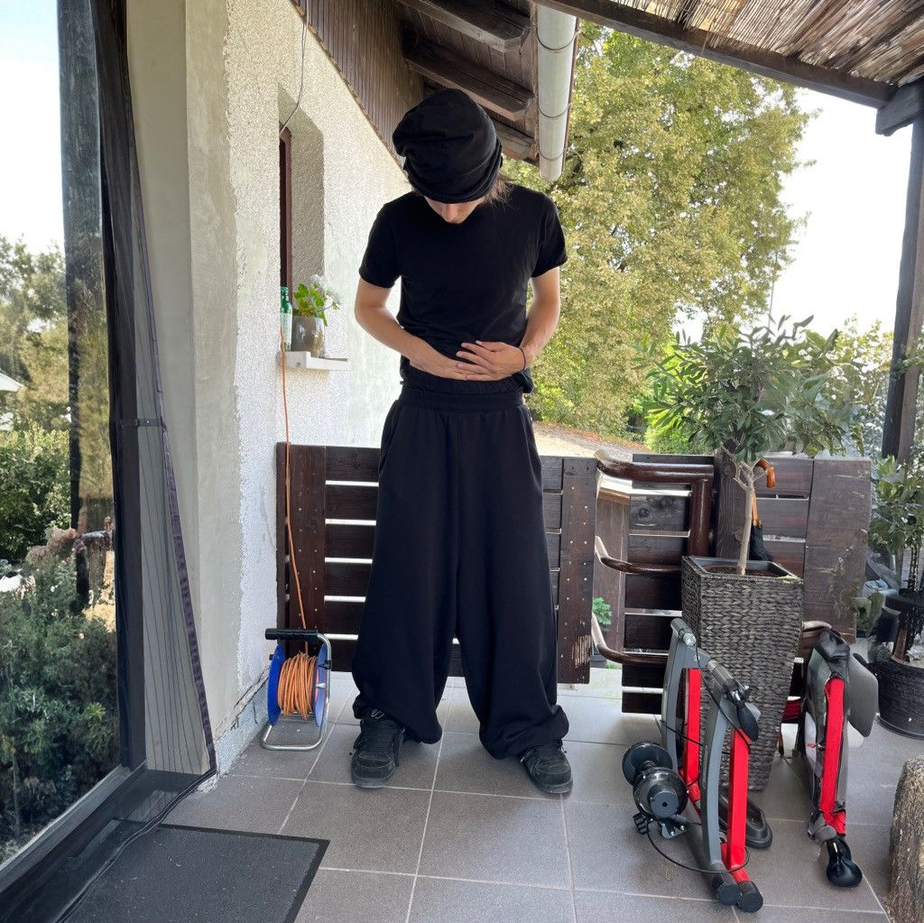 Other Black cuffed baggy double layered sweatpants Size US 33 - 4 Thumbnail