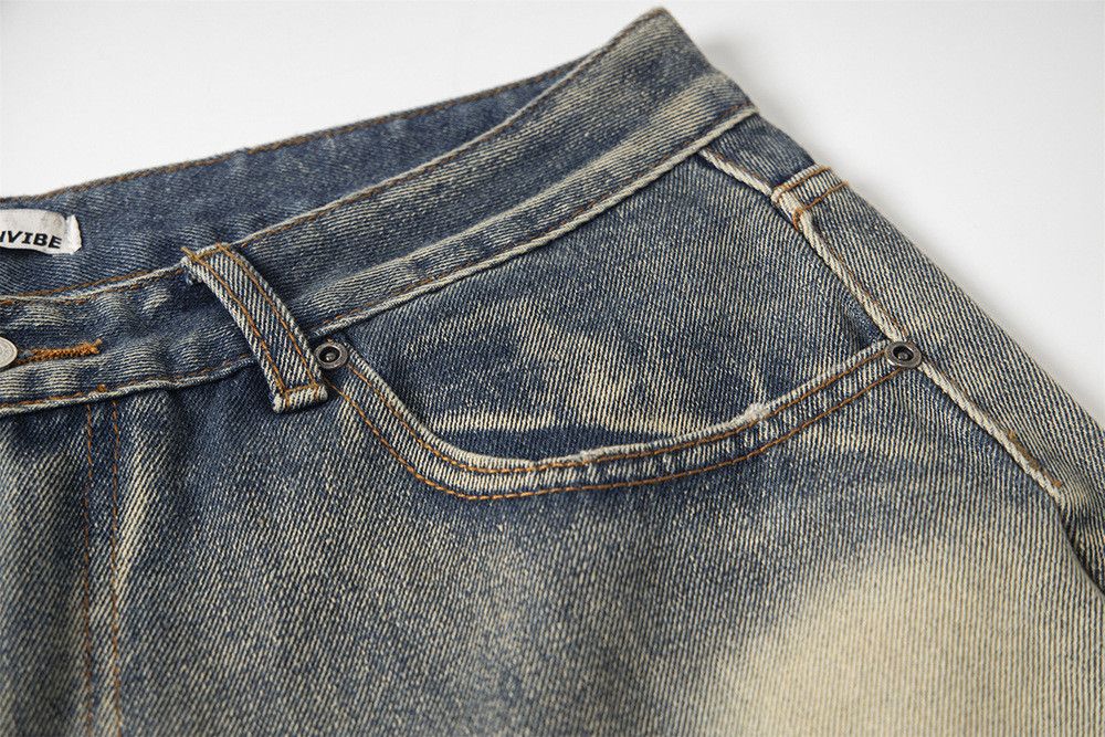 Vintage Men's Loose-Fit Straight-Leg Washed Denim Shorts Vibe Style Size US 32 / EU 48 - 3 Thumbnail