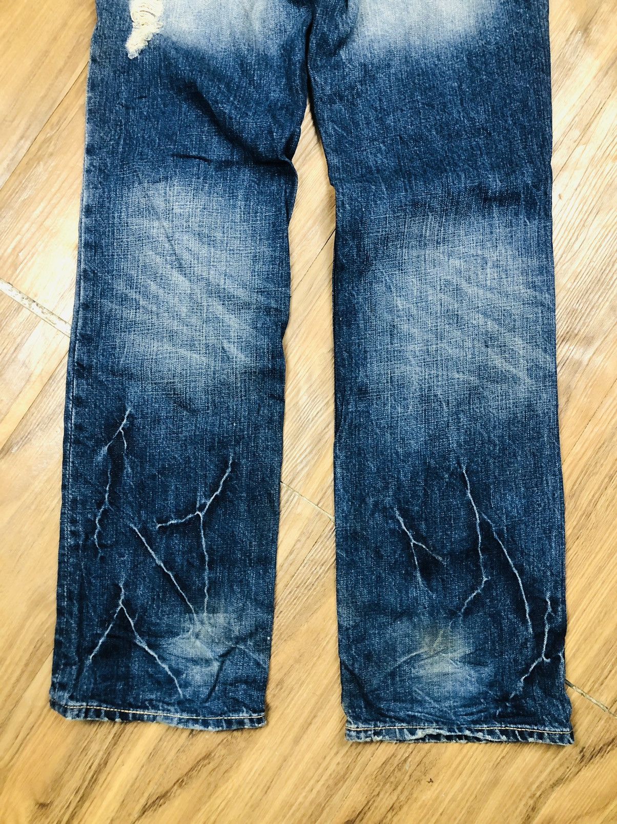 PPFM PPFM Japanese Denim Jeans Distressed Ripped Fade Unik (37) Size US 30 / EU 46 - 16 Thumbnail