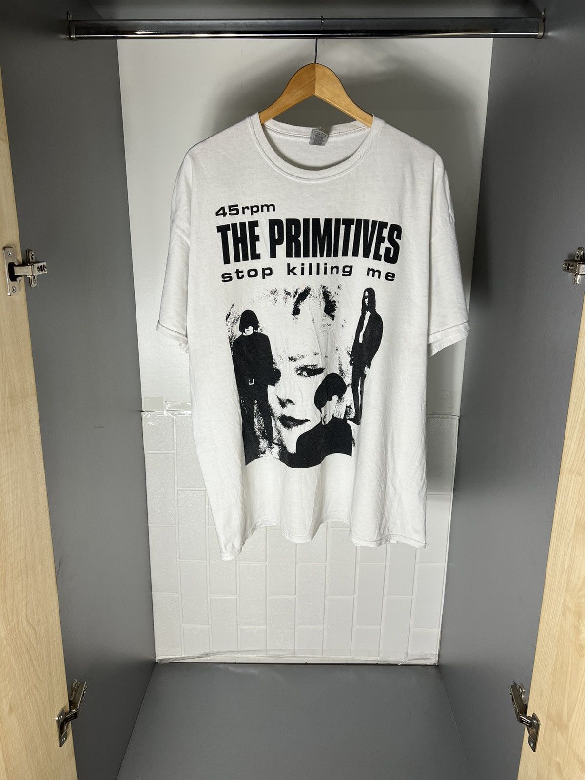 Band Tees VINTAGE THE PRIMITIVES STOP KILLING ME 45 RPM ROCK METAL 90s Size US XXL / EU 58 / 5 - 5 Thumbnail