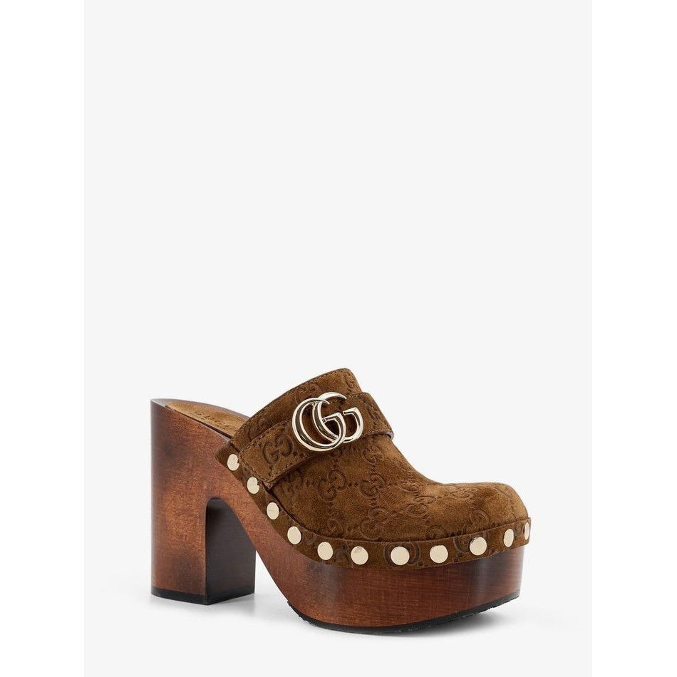 Gucci GUCCI $1490 Brown Suede Platform Clogs New & Authentic (Wome Size US 6 / IT 36 - 2 Thumbnail