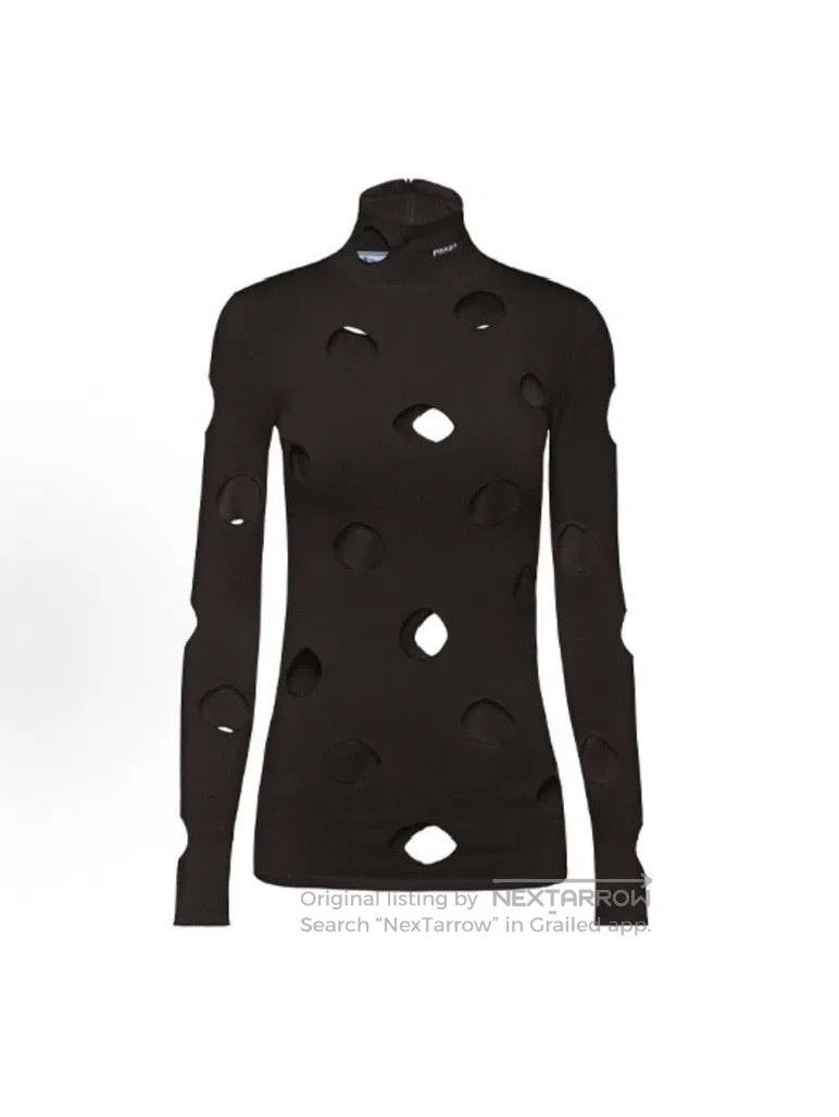 Prada Prada Orange Cut-Out High Neck Top. Size XS / US 0-2 / IT 36-38 - 2 Thumbnail