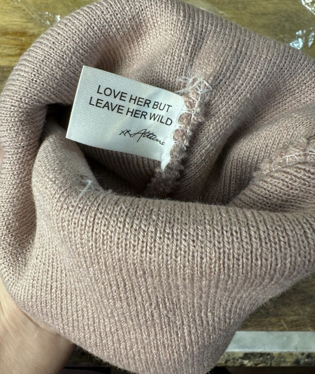 Other New Atticus “Stay Wild” Beanie Mauve/Pale Pink One Size Size ONE SIZE - 7 Thumbnail