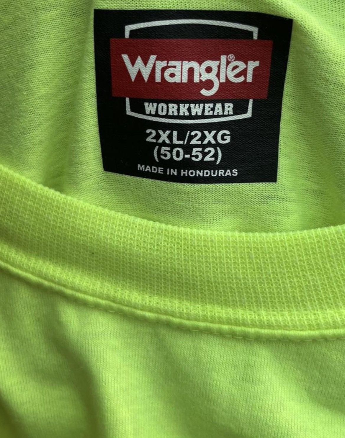Wrangler Wrangler Neon Safety Yellow Pocket Tee Workwear Size US XXL / EU 58 / 5 - 6 Thumbnail