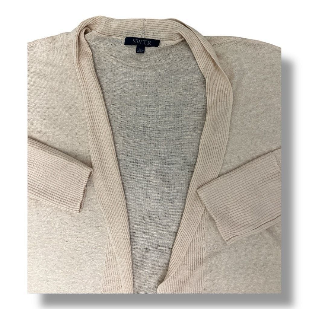 Other SWTR Duster 100% Linen Tan Duster Lightweight Pocket Cardiga Size M / US 6-8 / IT 42-44 - 4 Thumbnail