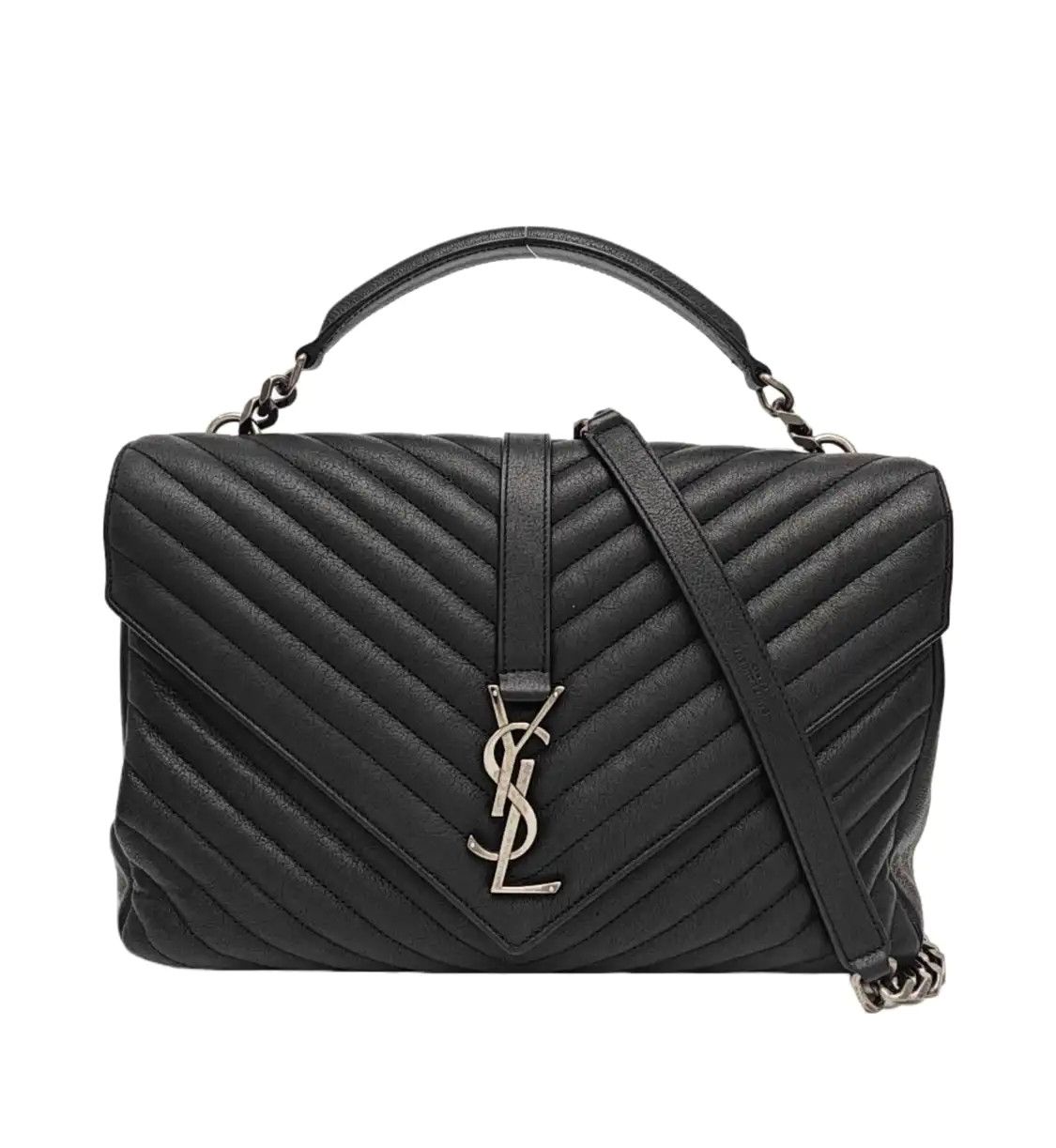 Saint Laurent Paris Saint Laurent Paris YSL COLLEGE Large black cowhide leather quilted Venvelope cl Size ONE SIZE - 1 Thumbnail