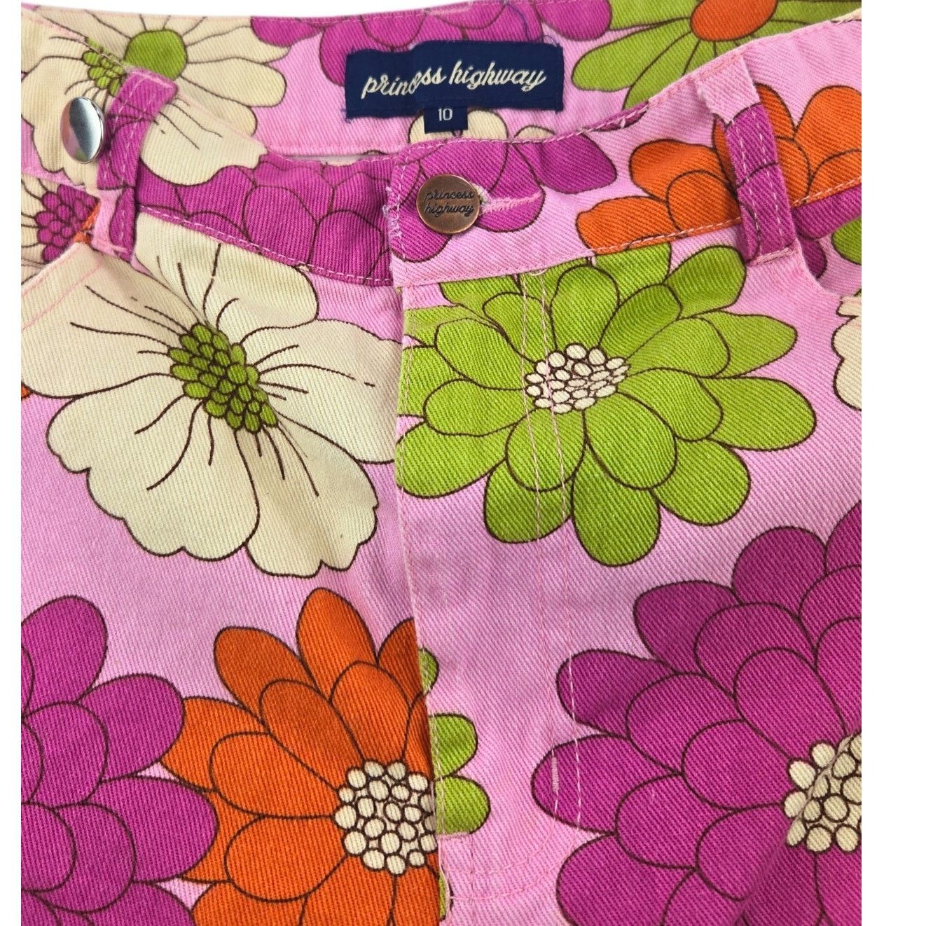 Other Princess Highway | Flower Print Flair High Rise Jeans | 10 Size 32" / US 10 / IT 46 - 2 Thumbnail