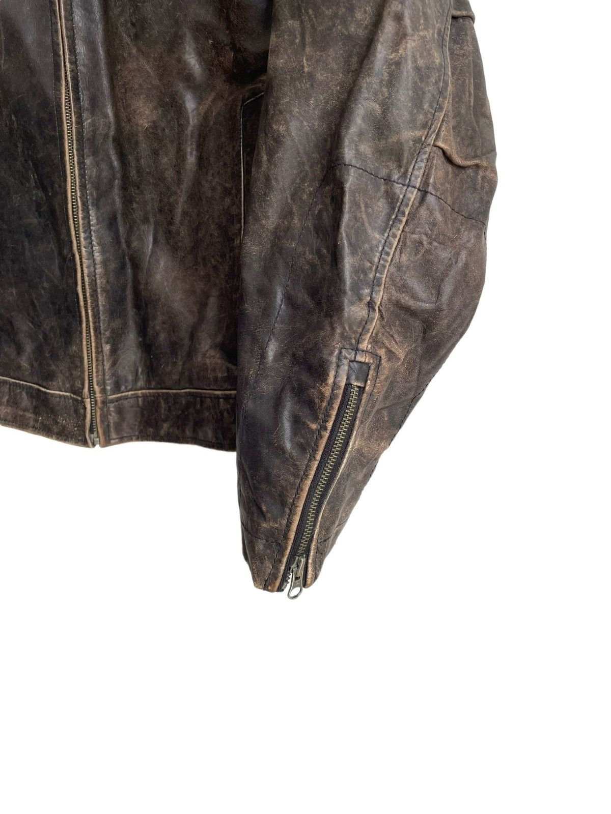 Gap 1990s GAP 🇺🇸 Fur Neck Leather Biker Jacket Size US M / EU 48-50 / 2 - 6 Thumbnail
