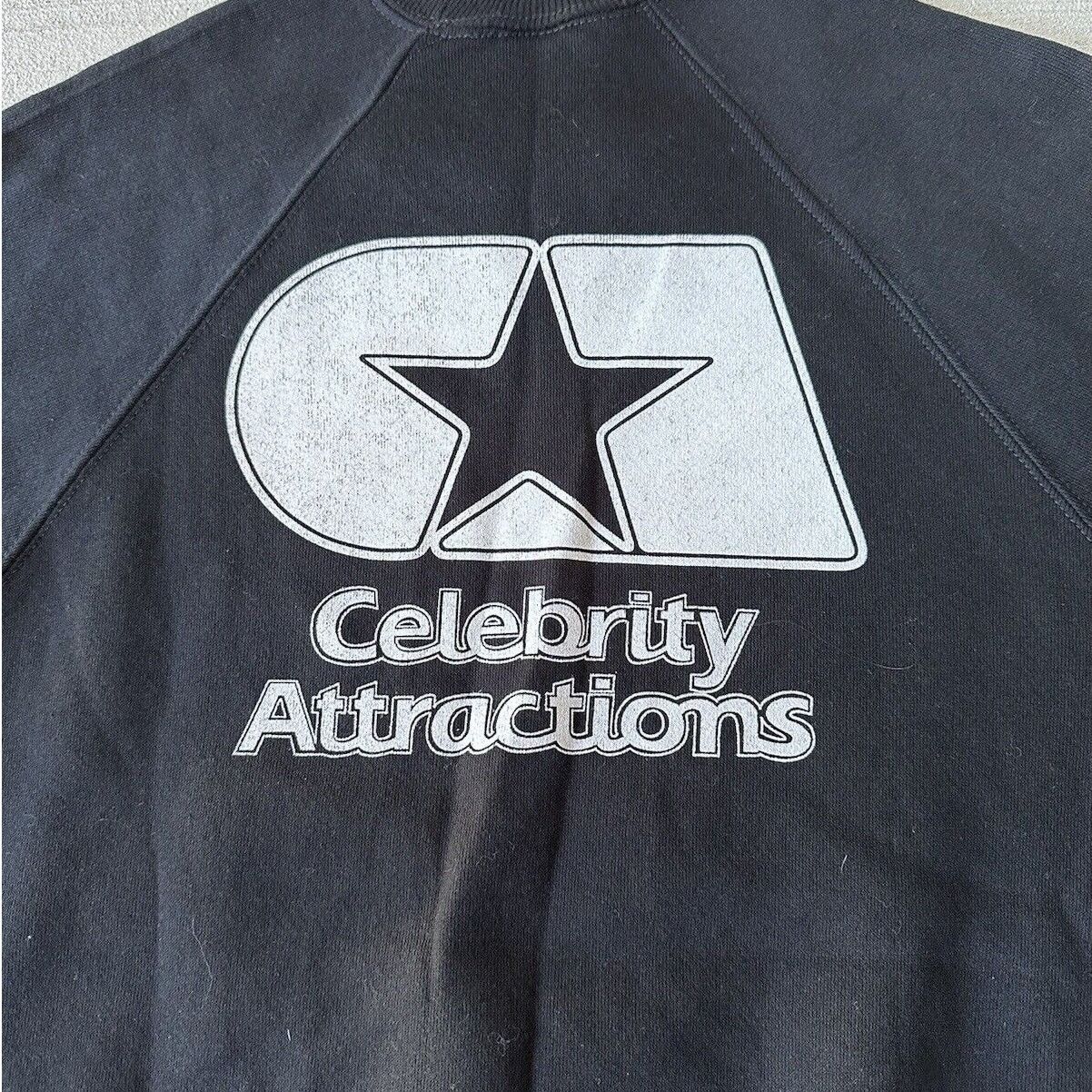Vintage NWT Vintage Celebrity Attractions Black Crewneck Mens XL Size US XL / EU 56 / 4 - 2 Thumbnail