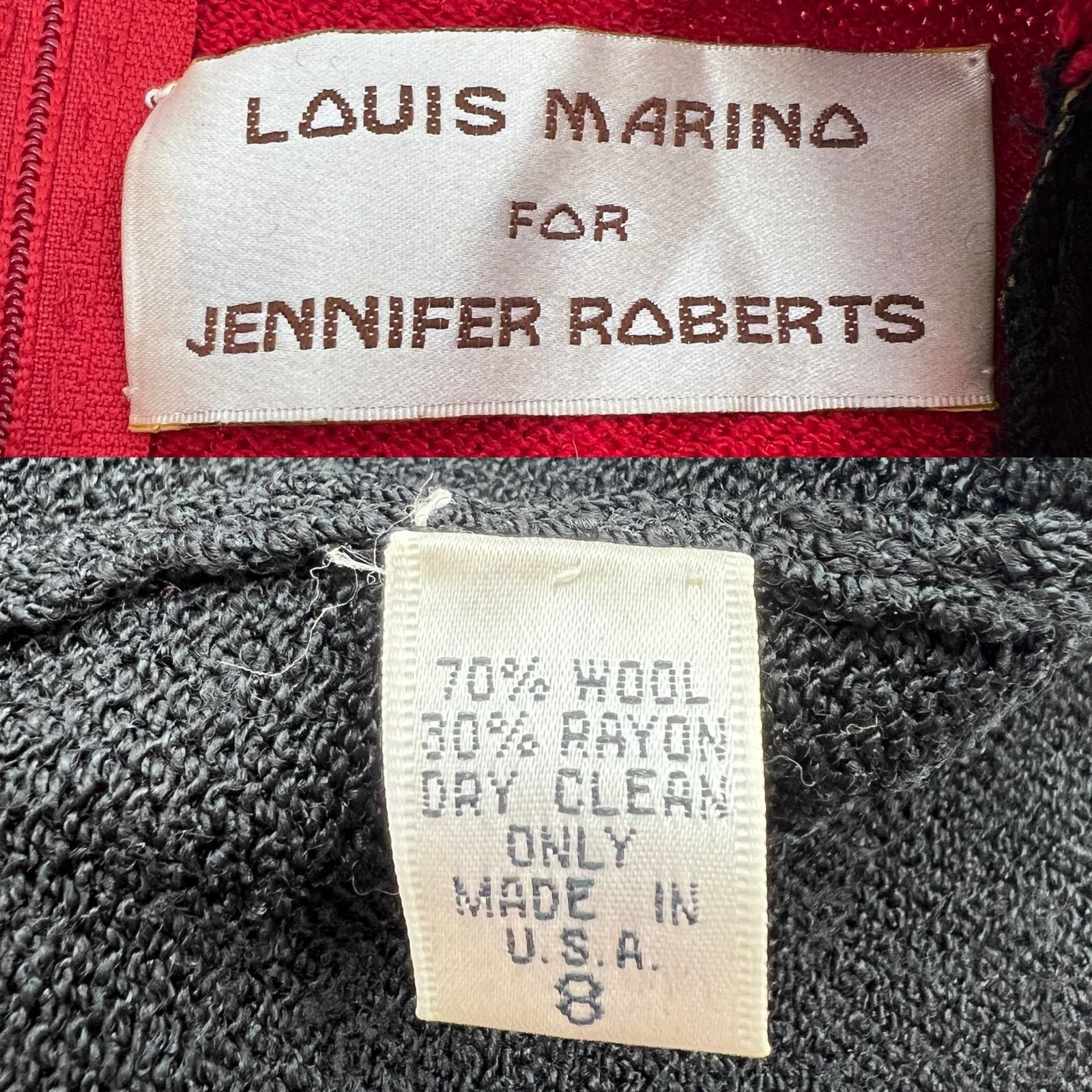 Vintage Vintage Wool Dress Red Knit Long Sleeves by Louis Marino Size M / US 6-8 / IT 42-44 - 3 Thumbnail