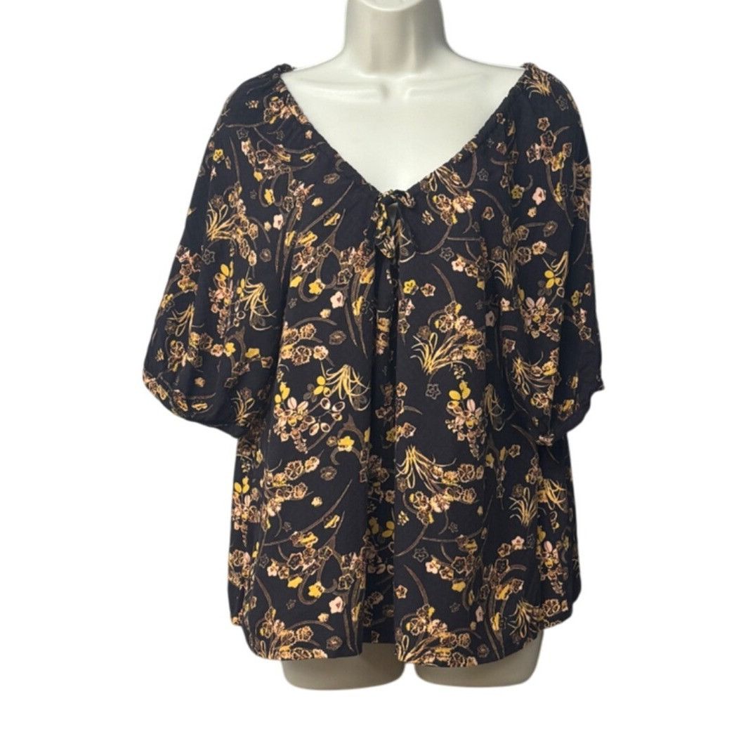 Treasure & Bond Treasure & Bond Women’s Elbow Sleeve Printed Peasant Top, Br Size XS / US 0-2 / IT 36-38 - 12 Thumbnail