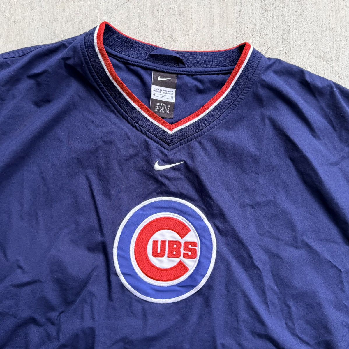 Nike Vintage Chicago Cubs V Neck Windbreaker Pullover Nike Size US XL / EU 56 / 4 - 2 Thumbnail