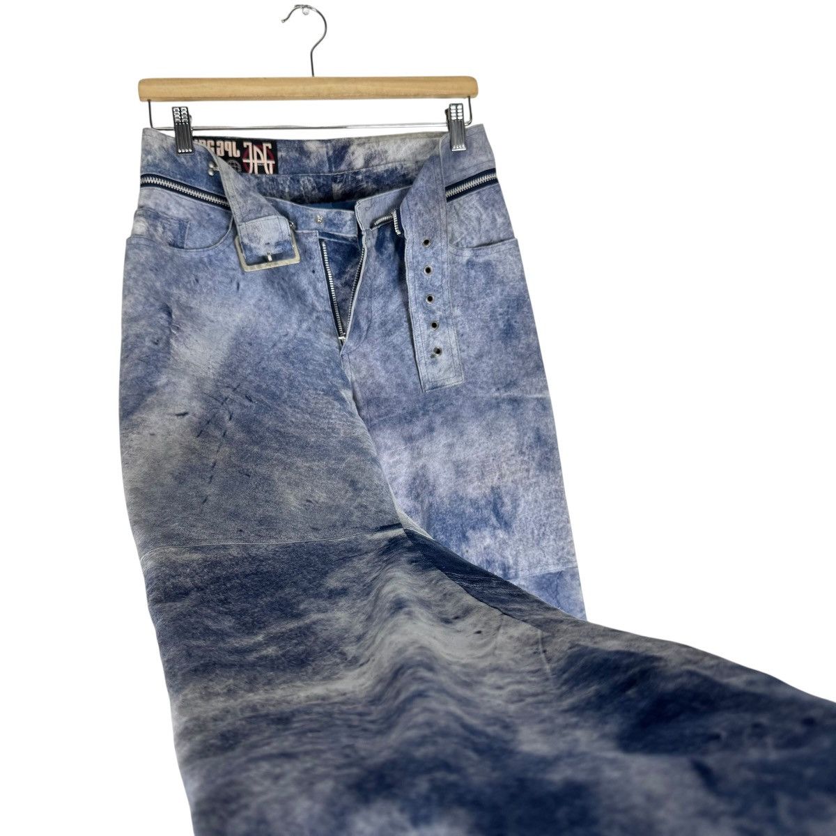 Jean Paul Gaultier 🔥JPG STONE WASHED SHEEPSKIN BIKERS PANTS Size US 30 / EU 46 - 5 Thumbnail
