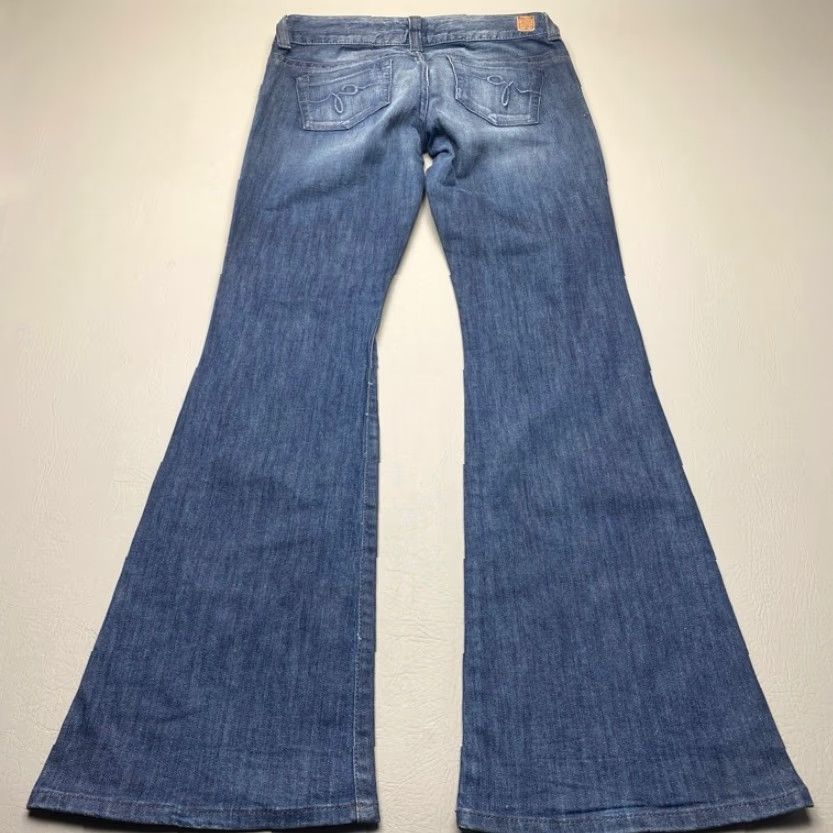 Guess VINTAGE Guess Y2K Women's Daredevil Flare Jeans 29x34 Nice Fade 8172 - Denim Blue 5-Pocket Jeans Size 29" - 7 Thumbnail