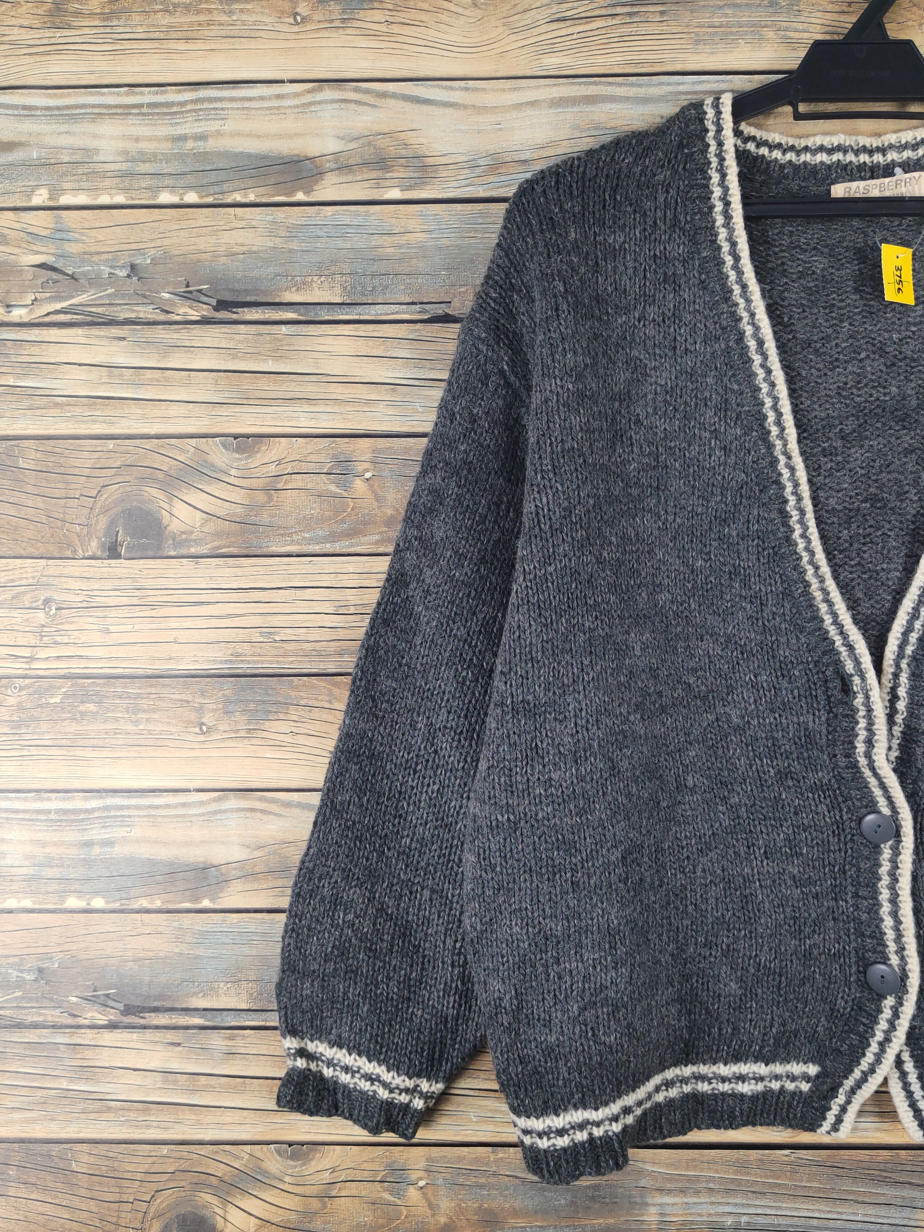 Vintage Raspberry vintage Dark Gray Knitwear Cardigan #W1748 Size L / US 10 / IT 46 - 4 Thumbnail