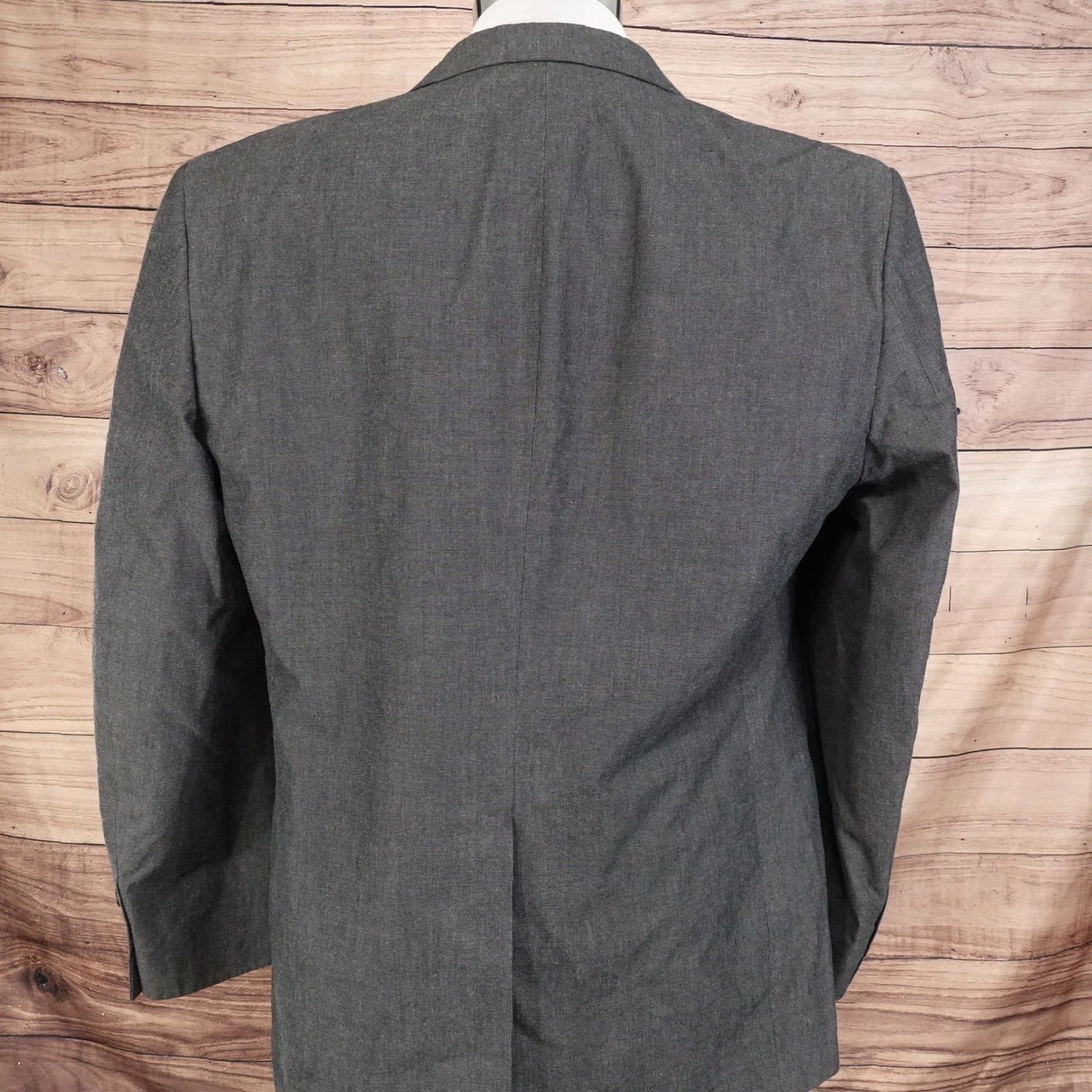 Stafford STAFFORD GREY SUIT JACKET SIZE 42 REGULAR | Blazer | Solid Cotton Silk | Business Casual | Mens Size 42R - 4 Thumbnail
