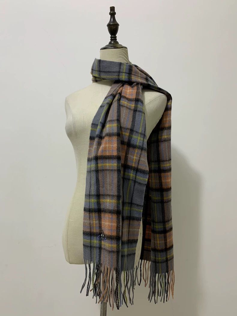 Vivienne Westwood Vivienne Westwood Color and pattern checkered wool scarf Size ONE SIZE - 2 Thumbnail