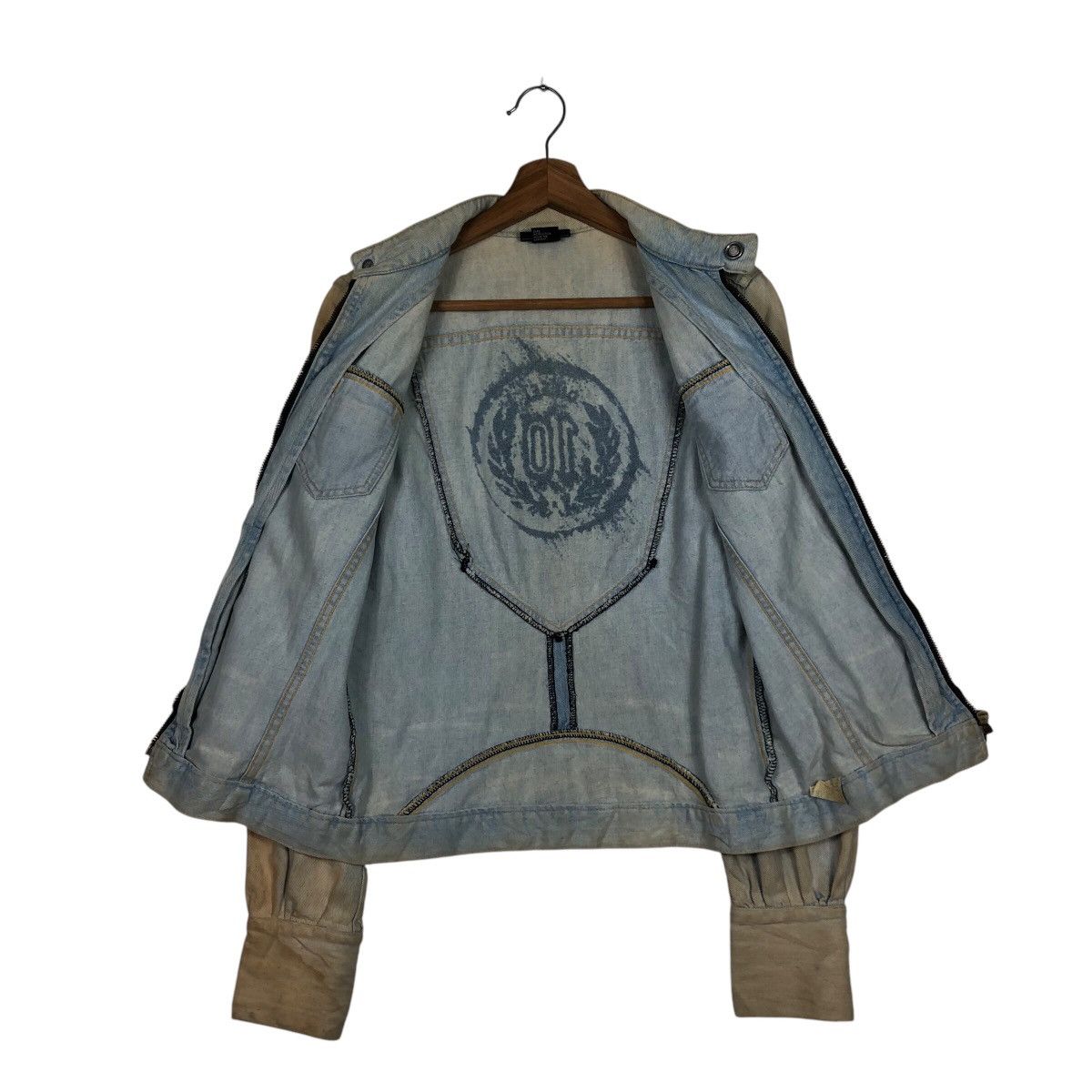 Diesel 📌Cropped Denim Biker Jacket Diesel Acid Wash Design Size US S / EU 44-46 / 1 - 13 Thumbnail