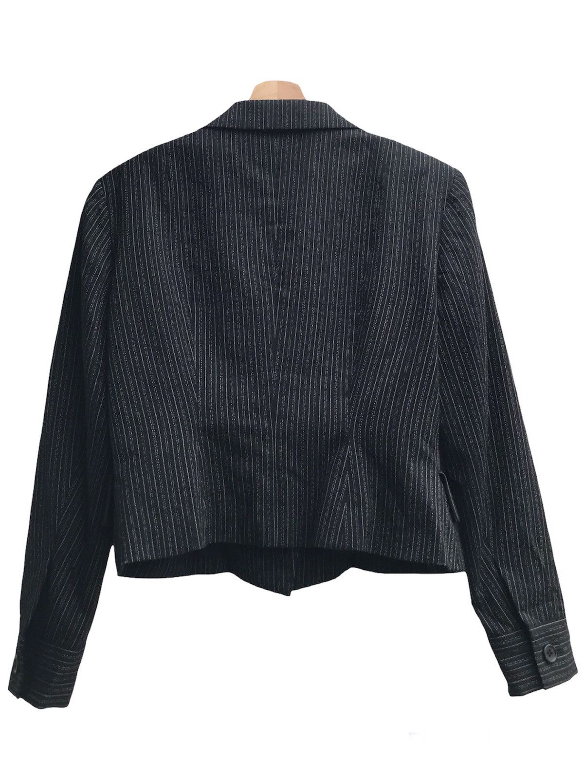 Yohji Yamamoto Workshop by Yohji Yamamoto Striped Wool Cropped Jacket Size XS / US 0-2 / IT 36-38 - 2 Thumbnail