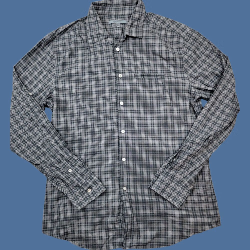 John Varvatos John Varvatos Shirt Mens Large Black Plaid Long Sleeve Button-Up Casual Size US L / EU 52-54 / 3 - 1 Thumbnail