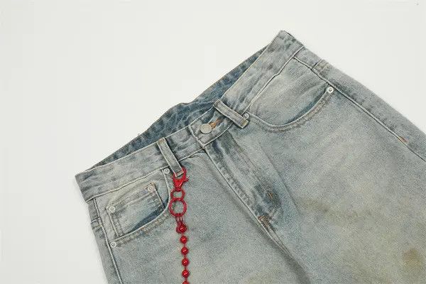 Japanese Brand VIBE Men's side chain graffiti distressed jeans Size US 32 / EU 48 - 4 Thumbnail