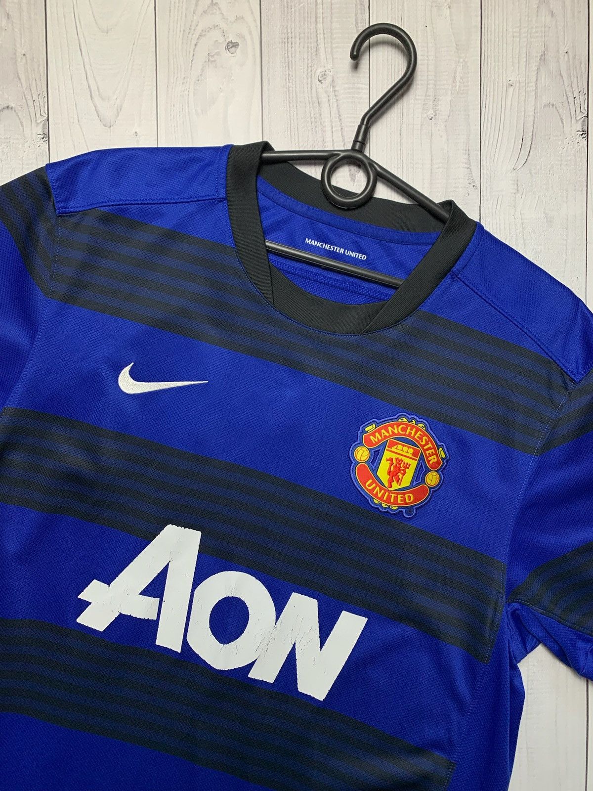 Nike × Vintage Vintage Nike Manchester United soccer jersey striped blue L Size US L / EU 52-54 / 3 - 2 Thumbnail