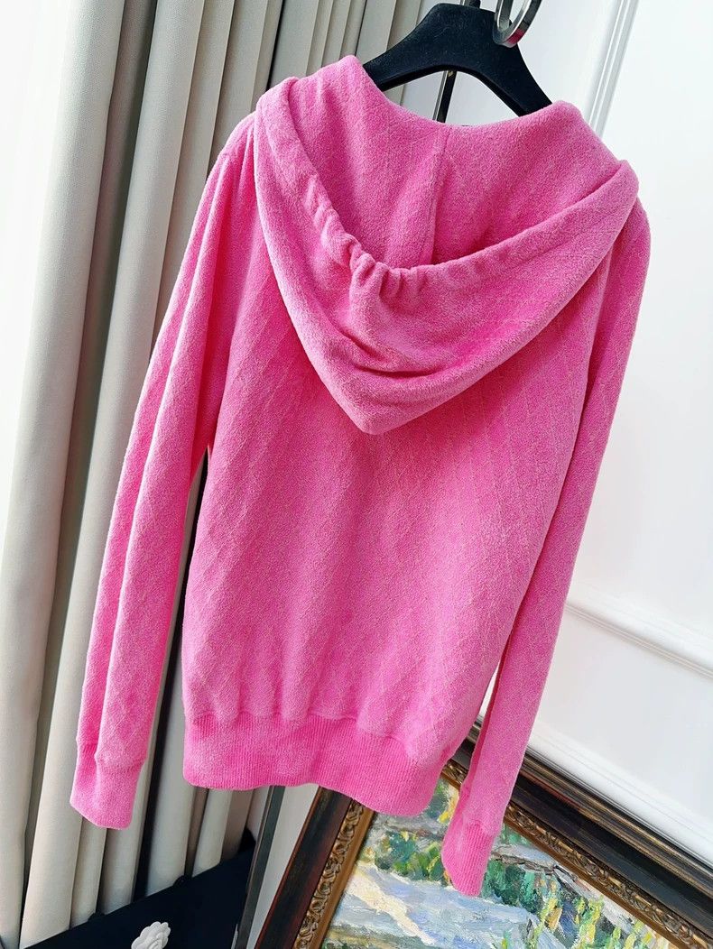 Chanel Chanel Peach pink and gold diamond checkered hooded velvet Size XXS / US 00 / IT 34 - 2 Thumbnail