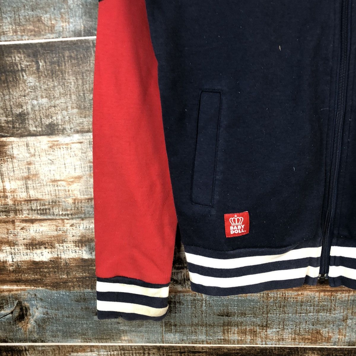 Japanese Brand Baby Doll Red Bomber varsity Jacket #A1383 Size M / US 6-8 / IT 42-44 - 7 Thumbnail