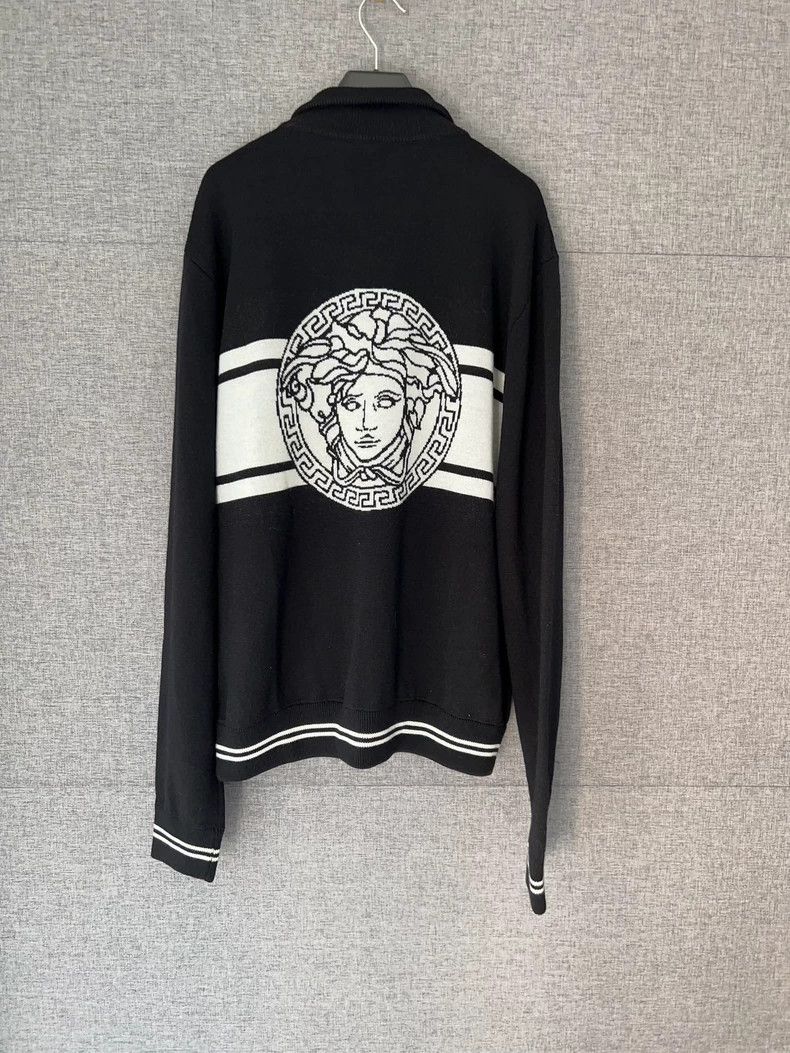 Versace Versace Black casual wool knit jacket Size US L / EU 52-54 / 3 - 2 Thumbnail