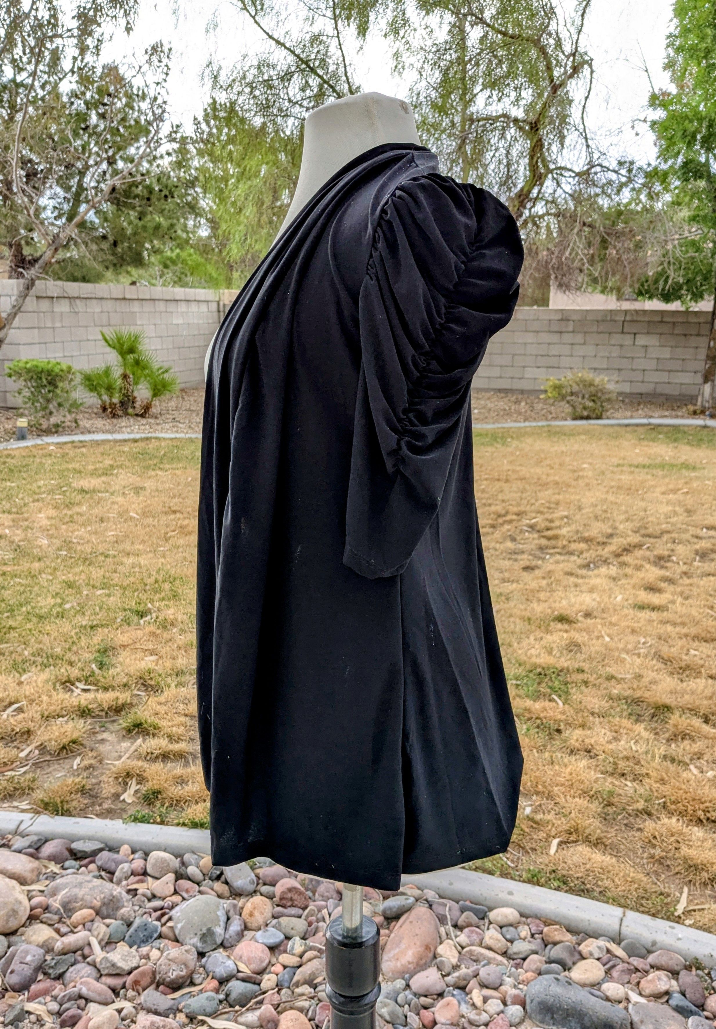 Designer Jason Maxwell Petite Open Cardigan Ruffle Shoulder Robe Size M / US 6-8 / IT 42-44 - 3 Thumbnail