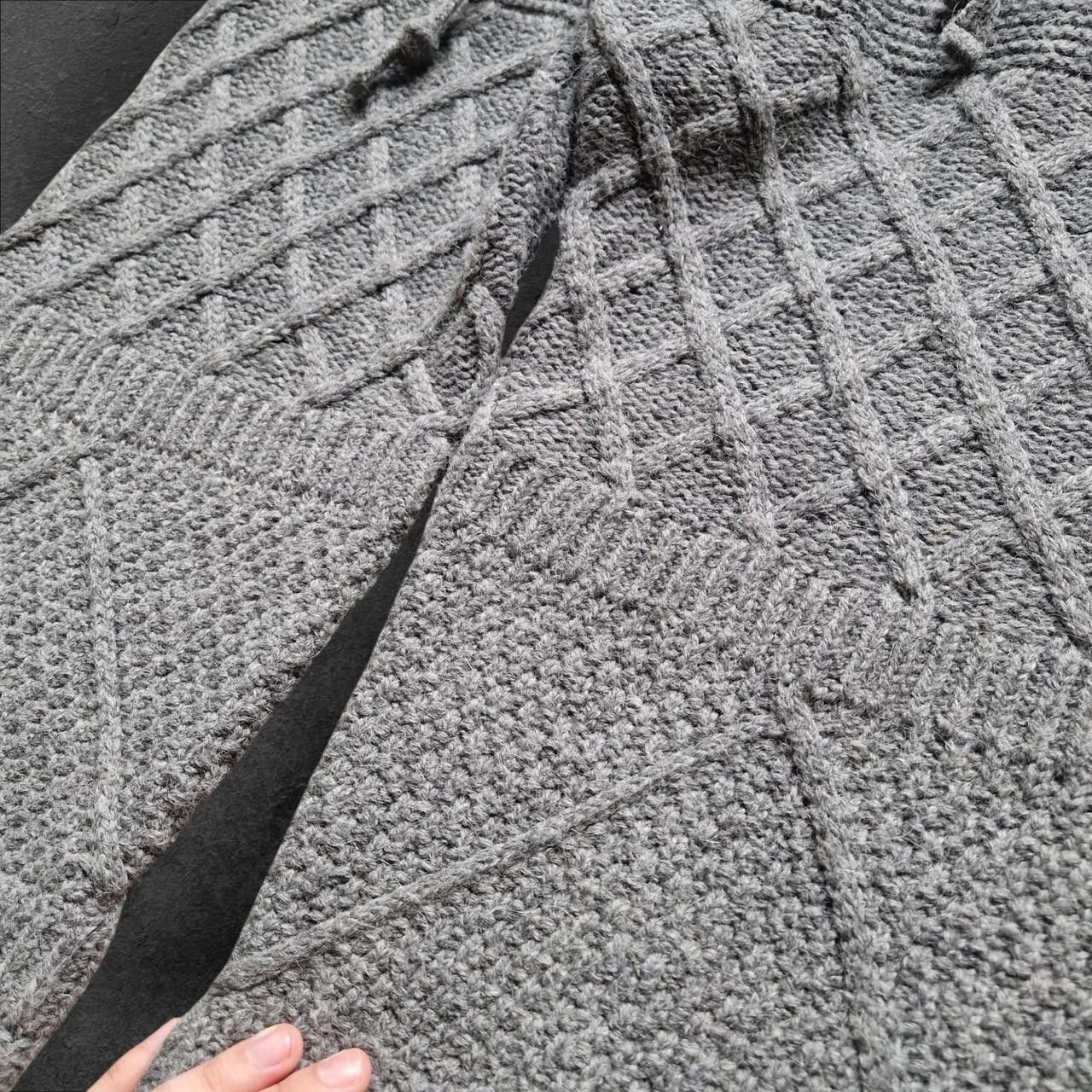 Snow Peak Mens snow peak acrylic wool blend cable knit grey trousers Size US 32 / EU 48 - 3 Thumbnail