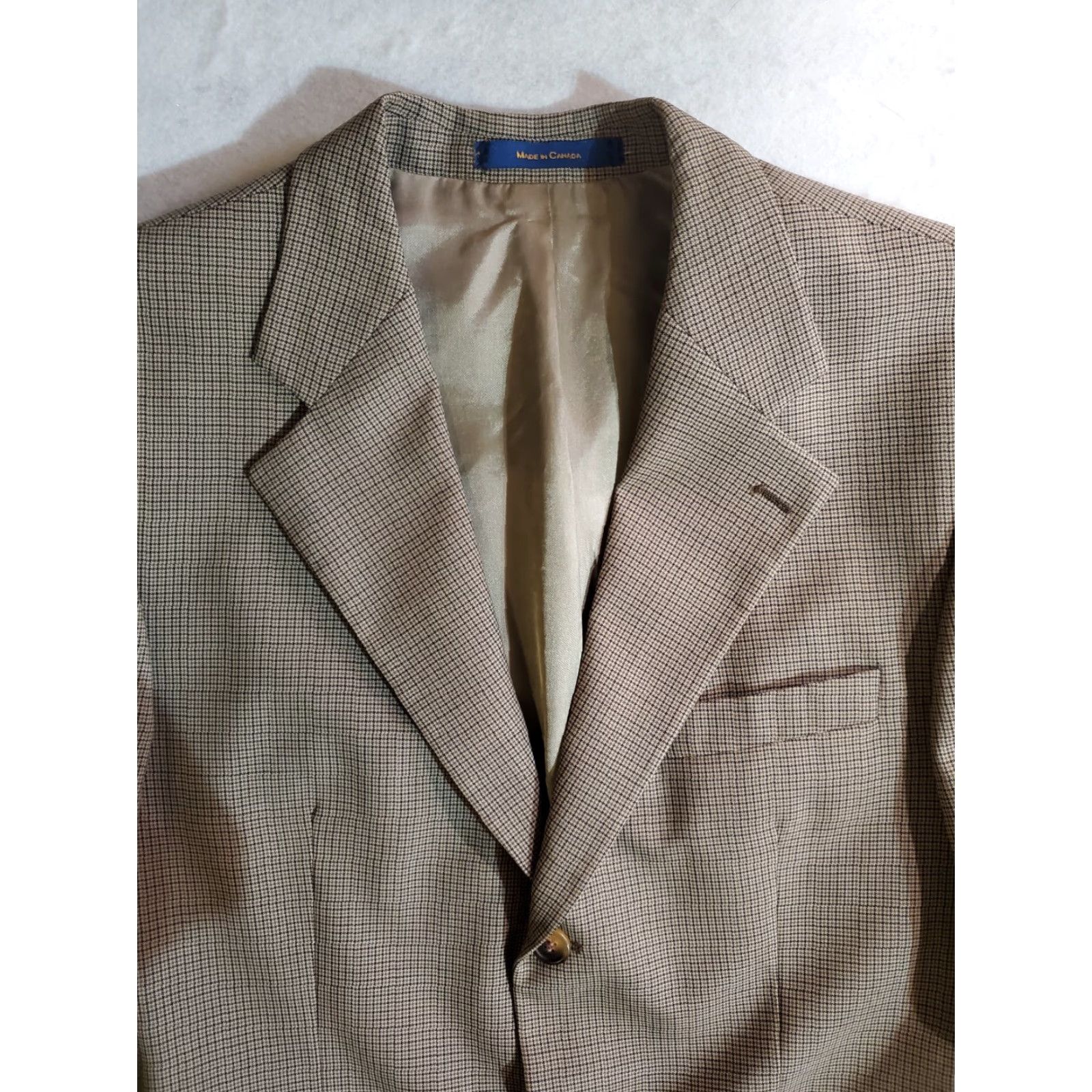 Chaps VINTAGE Chaps By Ralph Lauren 100% Wool Houndstooth Suit Jacket Mens Size 40R Size 40R - 3 Thumbnail