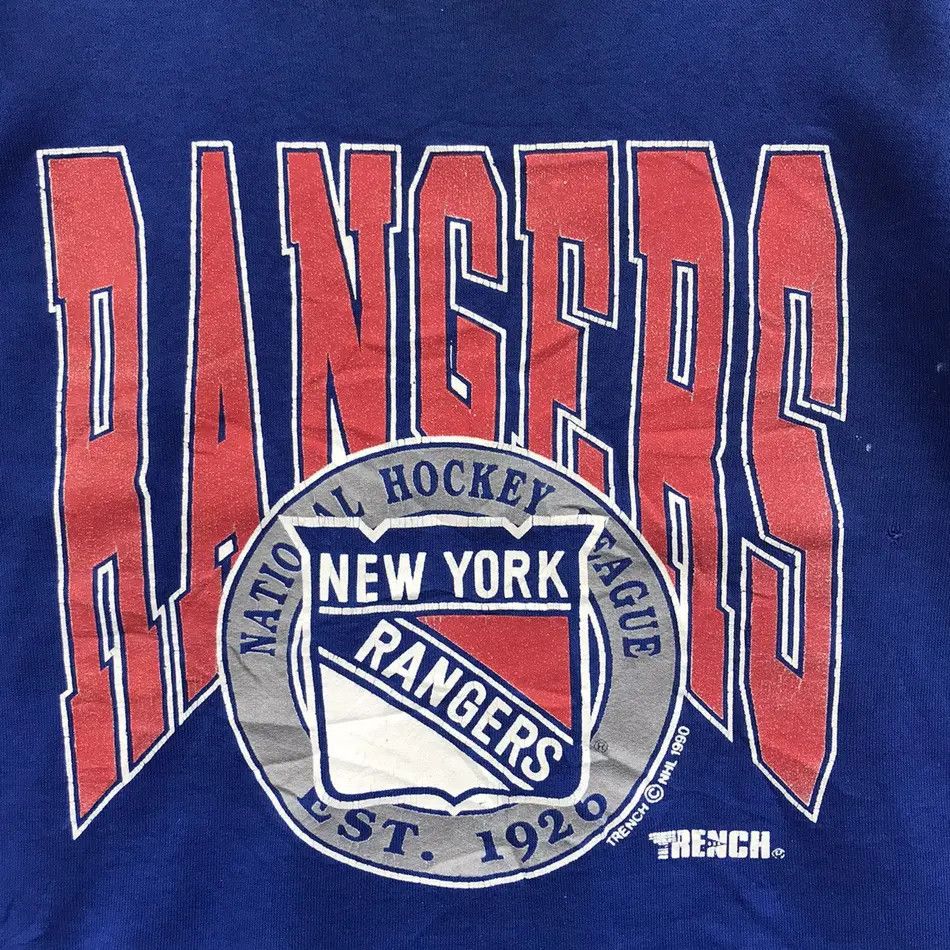 NHL Vintage 80s NEW YORK RANGERS Hockey NHL Usa Blue Sweatshirt Size US S / EU 44-46 / 1 - 3 Thumbnail