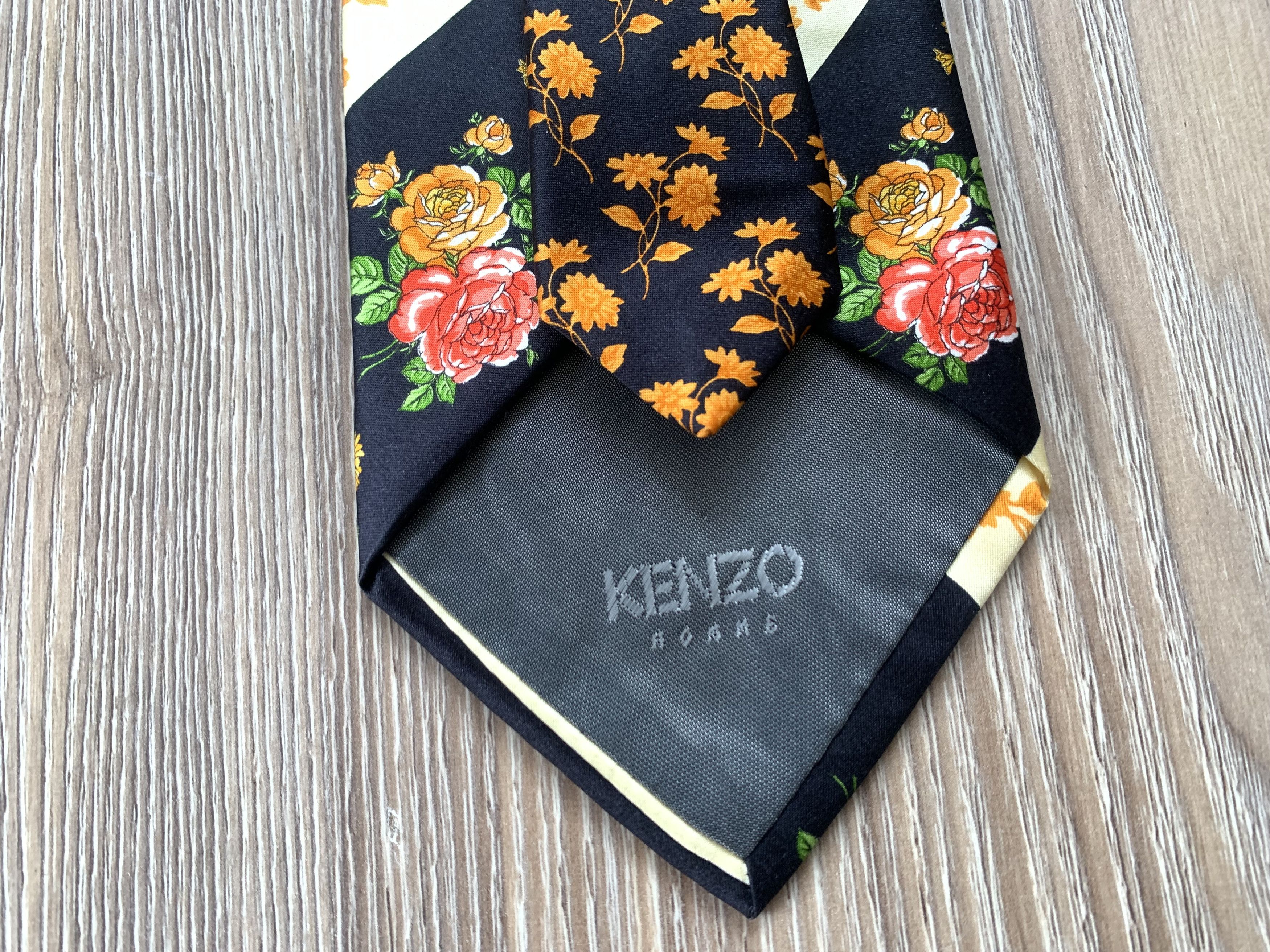 Kenzo Rare Kenzo Homme Italian Flower Printed Silk Tie Size ONE SIZE - 6 Thumbnail