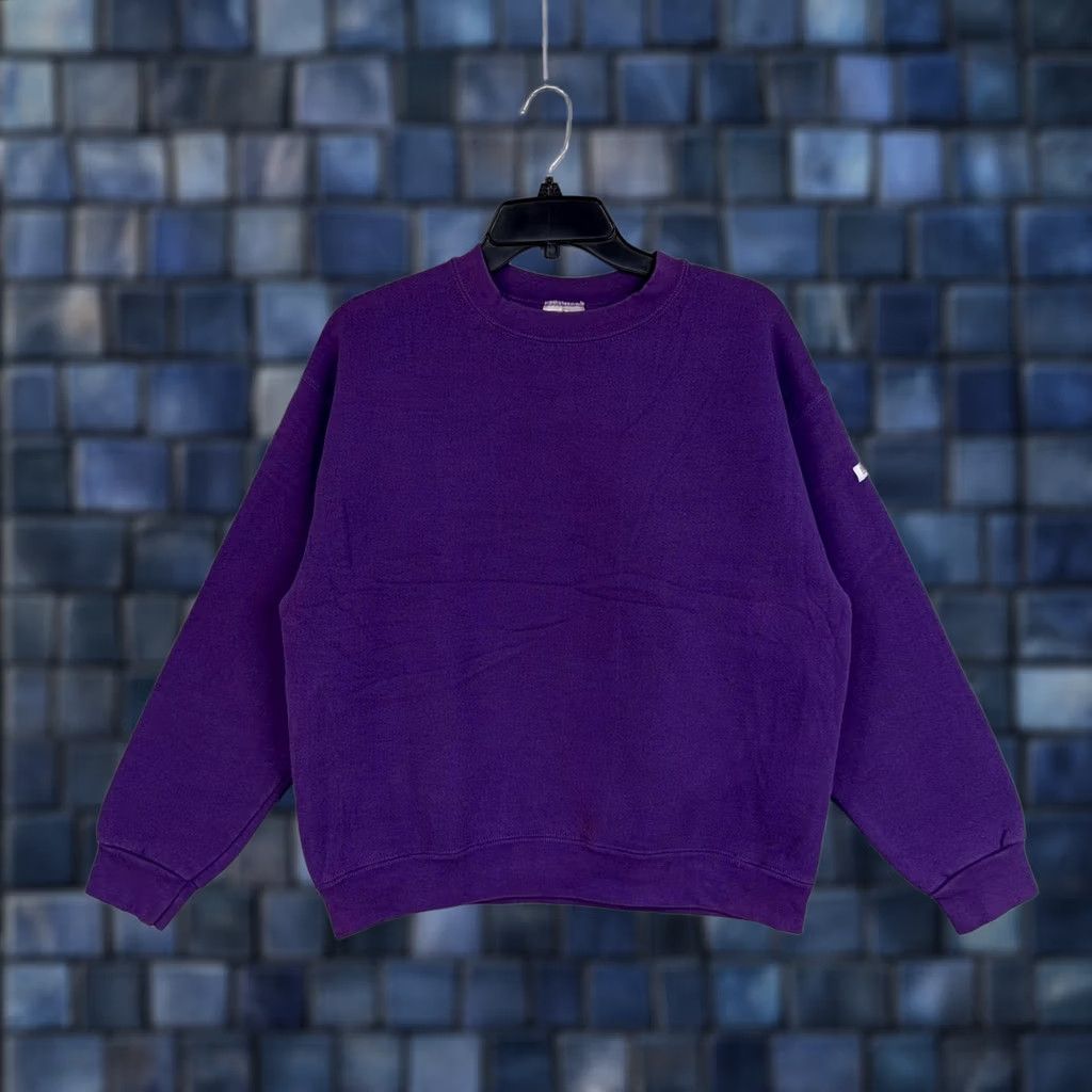Edwin VINTAGE Edwin Sweatshirt Adult Large Purple 50/50 Fleece Cotton-Polyester Crew Neck Pullover Mens L Purple 80s 90s Size US L / EU 52-54 / 3 - 1 Thumbnail